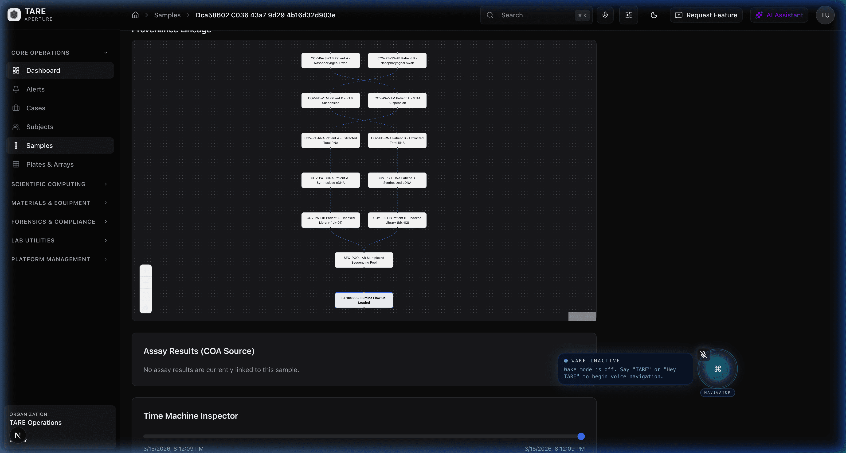 TARE Merkle-DAG Visual Node Tracking UI
